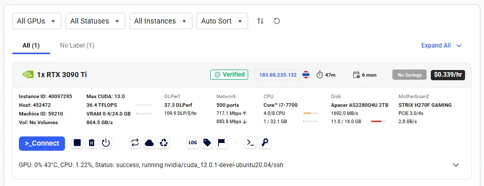 Vast.ai instance