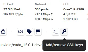 Add to container ssh keys